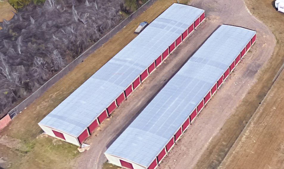 aerial view drive up storage units florence, ms